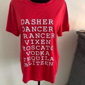Red Graphic Tee with White Text